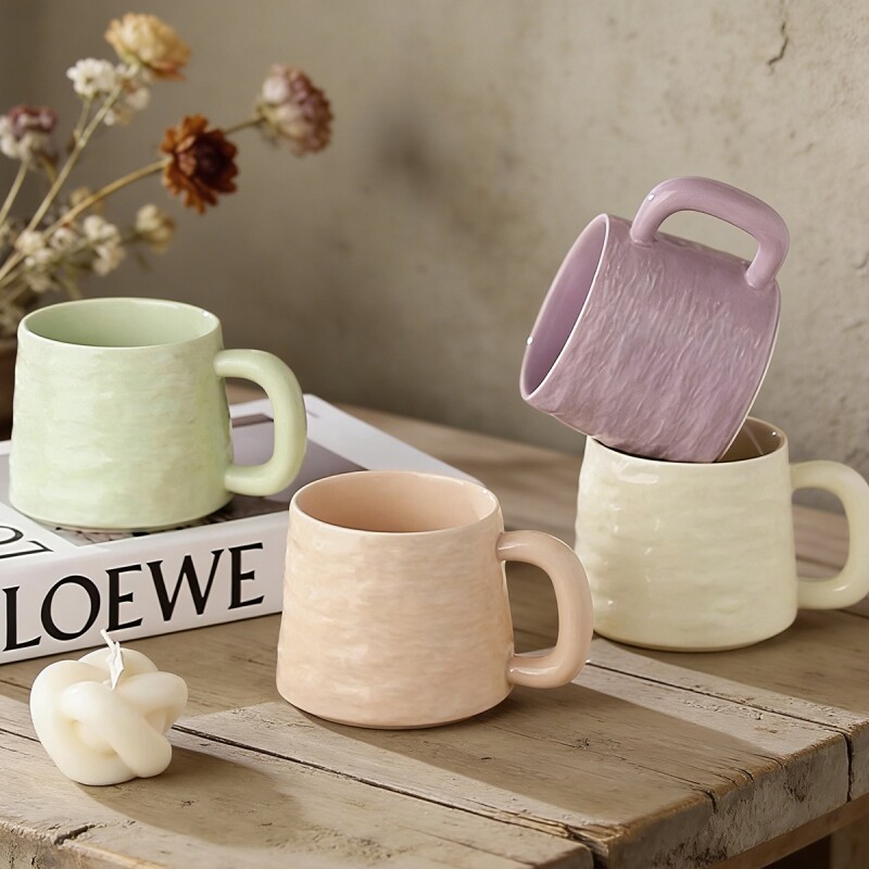 马克杯陶瓷喝水杯家用办公室咖啡杯早餐杯茶杯对杯带勺带盖情侣杯