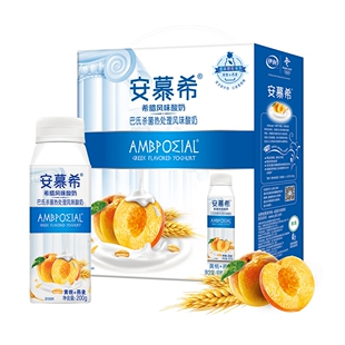 伊利安慕希酸奶黄桃草莓燕麦味200ml*10瓶/箱4月产常温日期