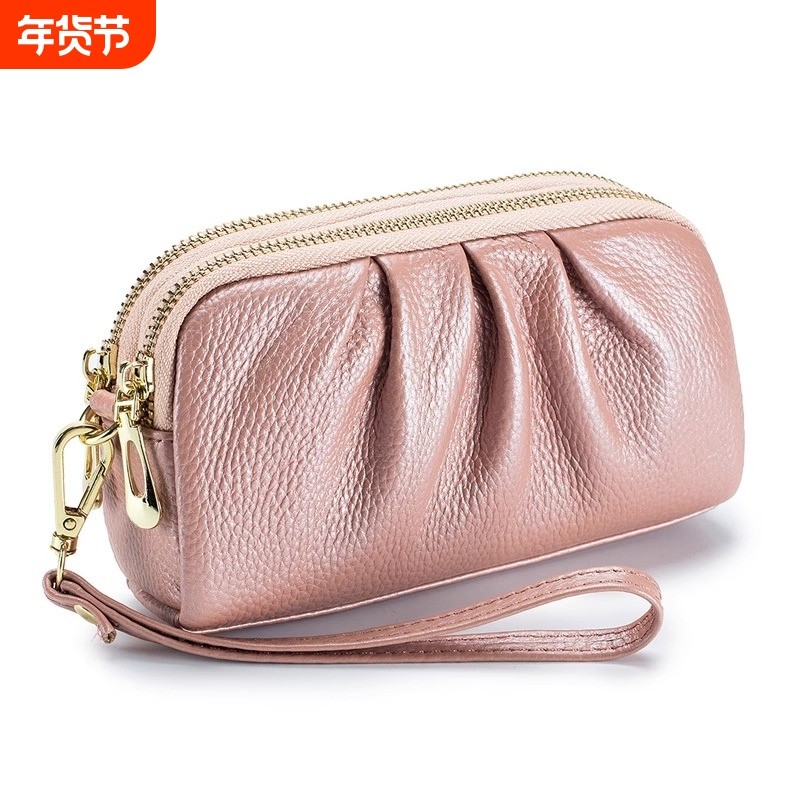 双层长款钱包气质褶皱手拿包真软皮女大容量手机包妈妈长款大钞包,箱包皮具/热销女包/男包,手拿包,淘宝优惠券,粉丝福利购,淘宝优惠卷