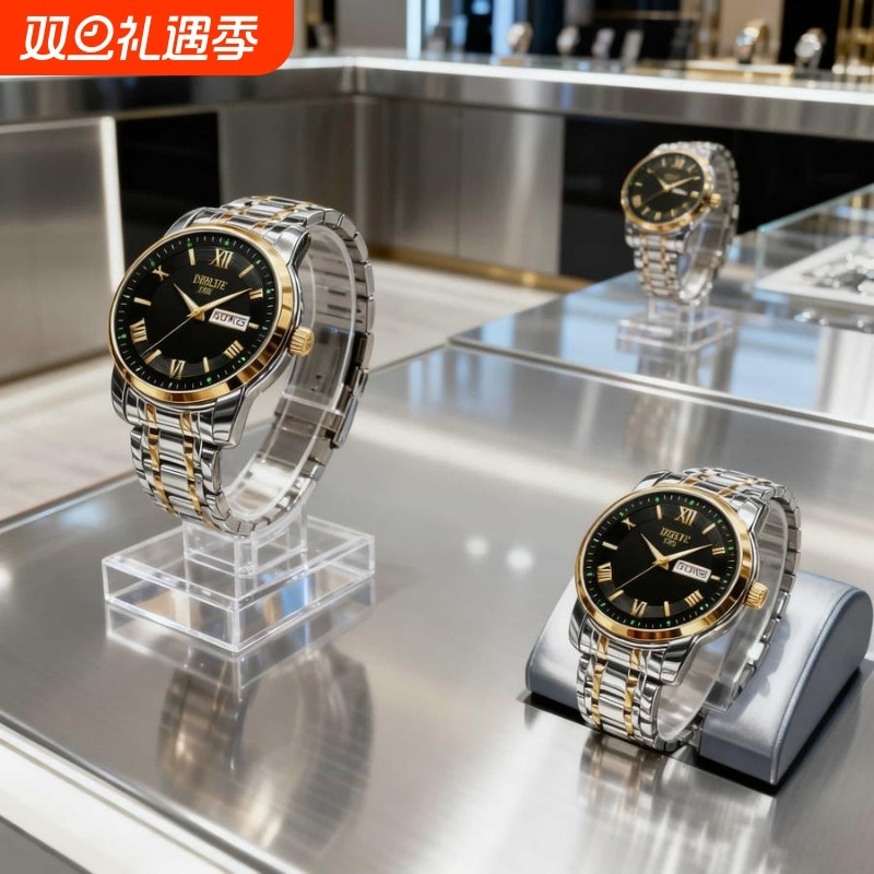 手表男款全自动男表数字双日历防水腕表男机械风全自动防水高级感