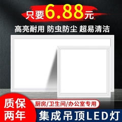 集成吊顶led灯300x300x600铝扣板厨房卫生间灯30x60嵌入式平板灯