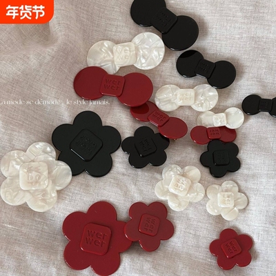 醋酸花朵蝴蝶结发夹wer字母发饰韩系新款可爱少女侧边刘海夹头饰