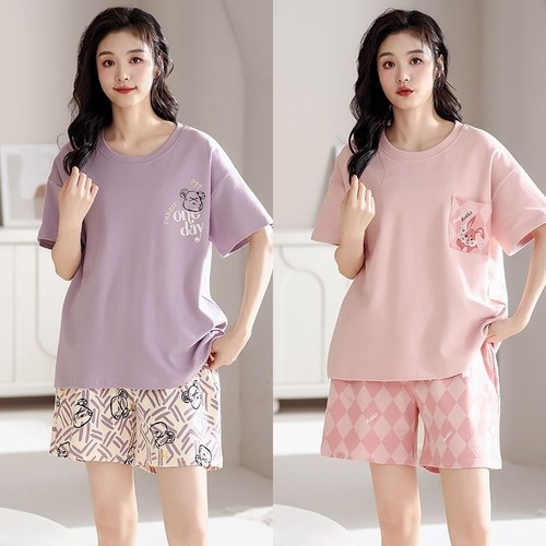 100%纯棉睡衣女夏季薄款