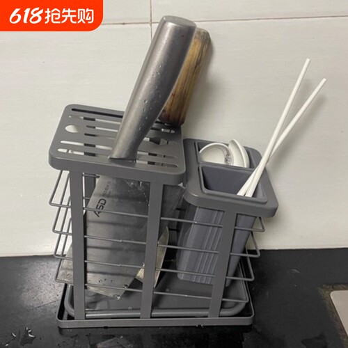 厨房刀架置物架家用台面多功能放菜刀筷子筒刀座一体沥水收纳架子