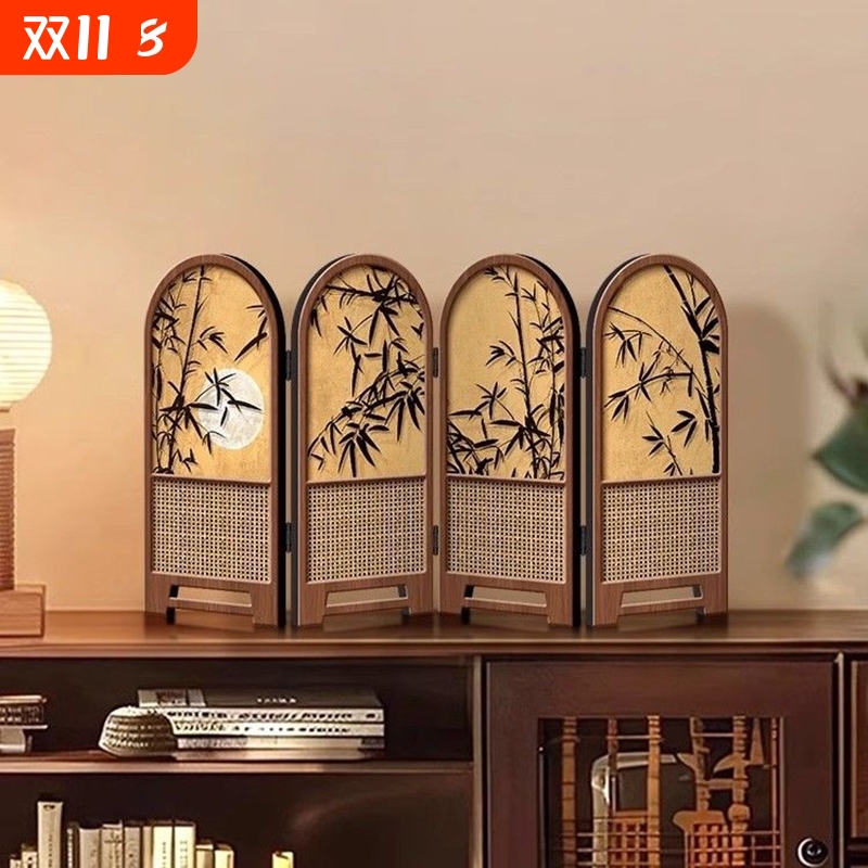 木质桌面摆台屏风摆件客厅装饰