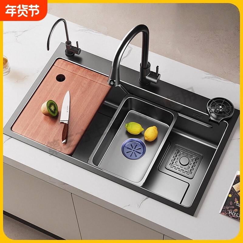 洗菜盆厨房家用水槽sus304不锈钢大单槽洗碗槽洗菜池台下盆台面,家装主材,水槽套餐,淘宝优惠券,粉丝福利购,淘宝优惠卷