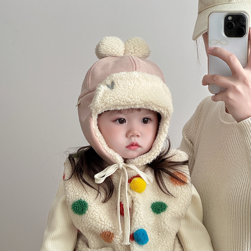 儿童帽子冬天毛绒雷锋帽宝宝韩版加厚加绒保暖护耳帽外出护耳帽潮