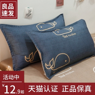 夏季 ins枕套一对装 单个48x74cm家用单人儿童枕芯枕头套非纯棉全棉