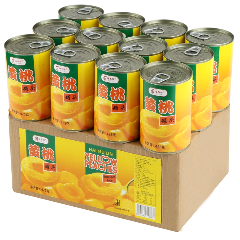 砀山黄桃罐头正品整箱批发12罐装425克 糖水水果罐头商用烘焙专