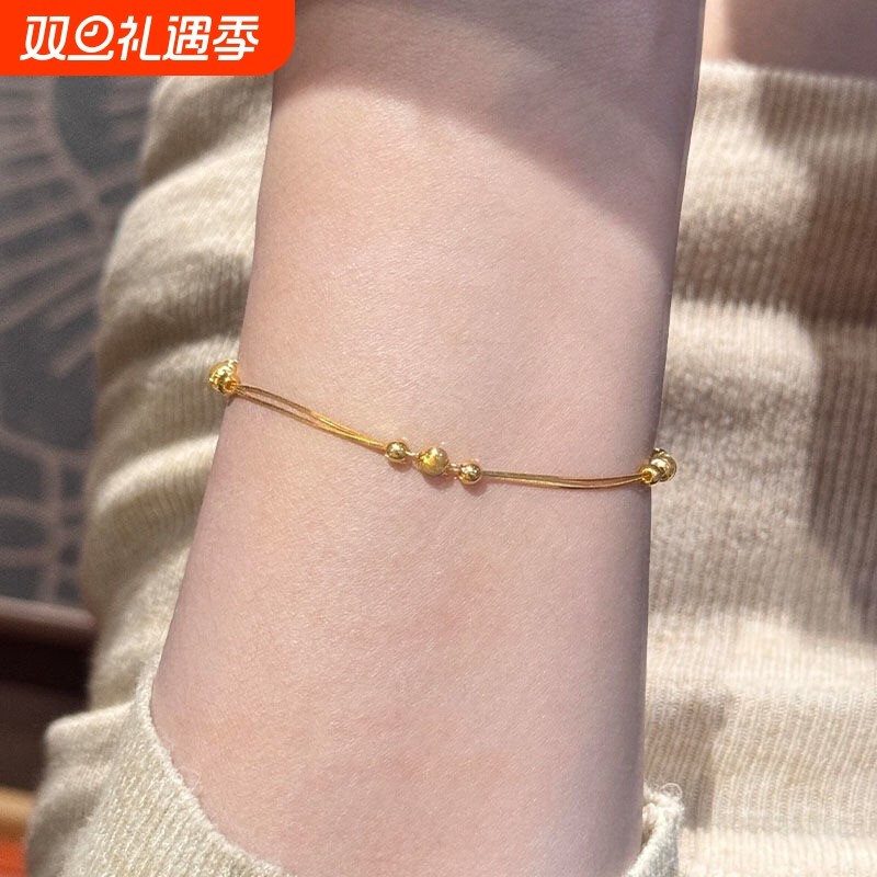 金色招财进宝转运猫眼珠手链时尚设计感女小众简约国风福禄手饰品