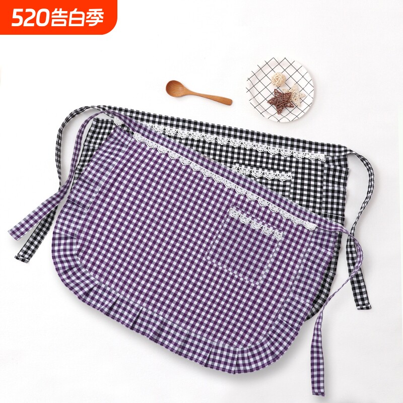 2025韩式半身厨师餐饮专用纯棉园艺围裙厨房家用新款工作服女春夏