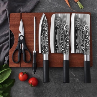 家用菜刀套装全套切片砍骨刀水果刀厨师刀剪刀削皮刀刀具切菜