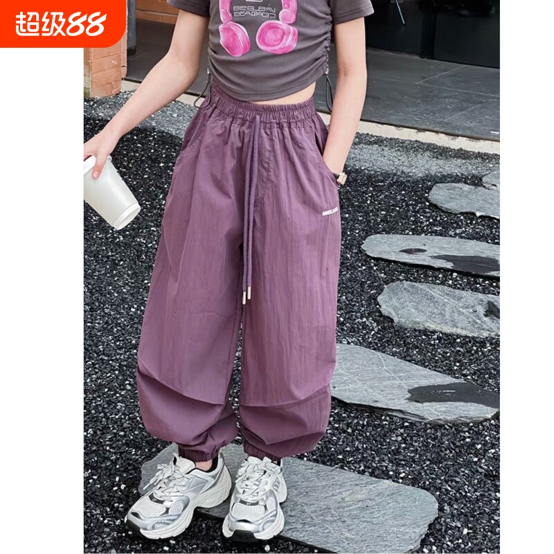 女童速干裤夏季薄款中大童休闲束脚伞兵裤儿童春夏工装运动防蚊裤图片