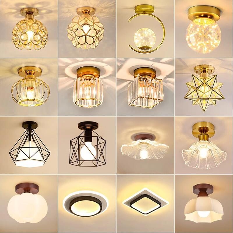 吸顶灯创意门厅走道灯走廊灯水晶玄关阳台卧室灯现代简约北欧灯具