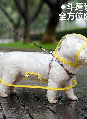 狗狗雨衣透明防水雨天遛狗神器