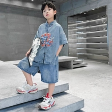 男童夏装汉服套装2025新款儿童夏季中国风唐装短袖短裤两件套薄款
