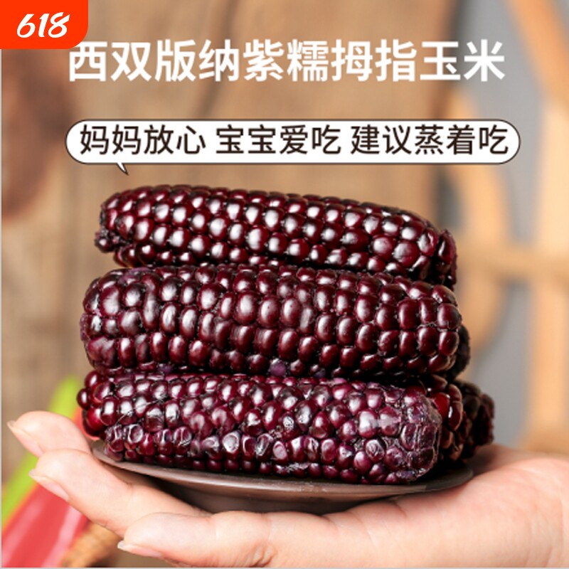 云南版纳紫糯拇指玉米5斤新鲜手指迷你甜香糯小玉米宝宝辅食1斤