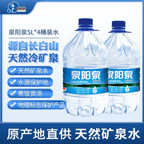 泉阳泉长白山矿泉水600ml小瓶整箱装5L升大桶用桶装饮料上门饮品