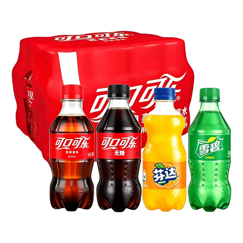 雪碧可口可乐芬达300ml*48瓶汽水碳酸饮料迷你瓶无糖瓶装整箱饮品图片