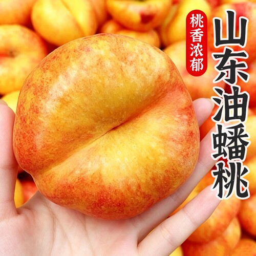 正宗山东蒙阴彩虹油蟠桃新鲜水果当季黄金油桃脆桃子扁桃产地直发