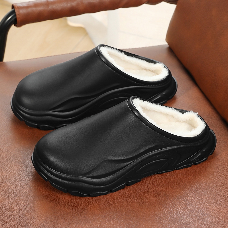 海峡虎棉鞋男加绒保暖2025新款防滑耐磨居家户外一脚蹬休闲男鞋