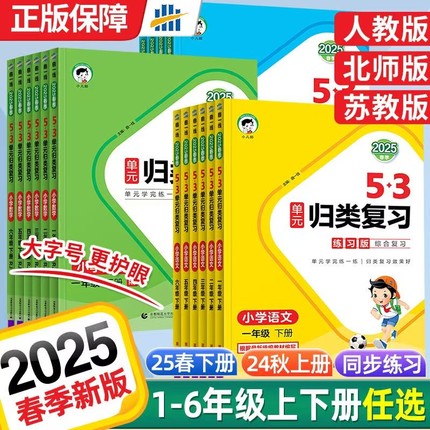 2025春53归类复习单元小学语文数学英语一二三四五六年级下册上册人教苏教北师版五三小学课本同步训练知识大全归类总复习5.3练习