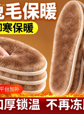 加绒加厚吸汗透气毛绒保暖鞋垫