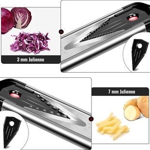 曼陀林多功能切菜器跨境不锈钢土豆蔬菜擦丝切条刨丝切片器可调节