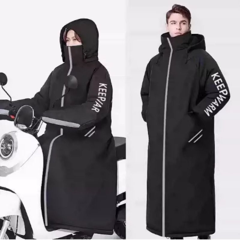 冬季加绒加厚电瓶车防风衣罩衣摩托车骑行防寒服秋冬电动车挡风被