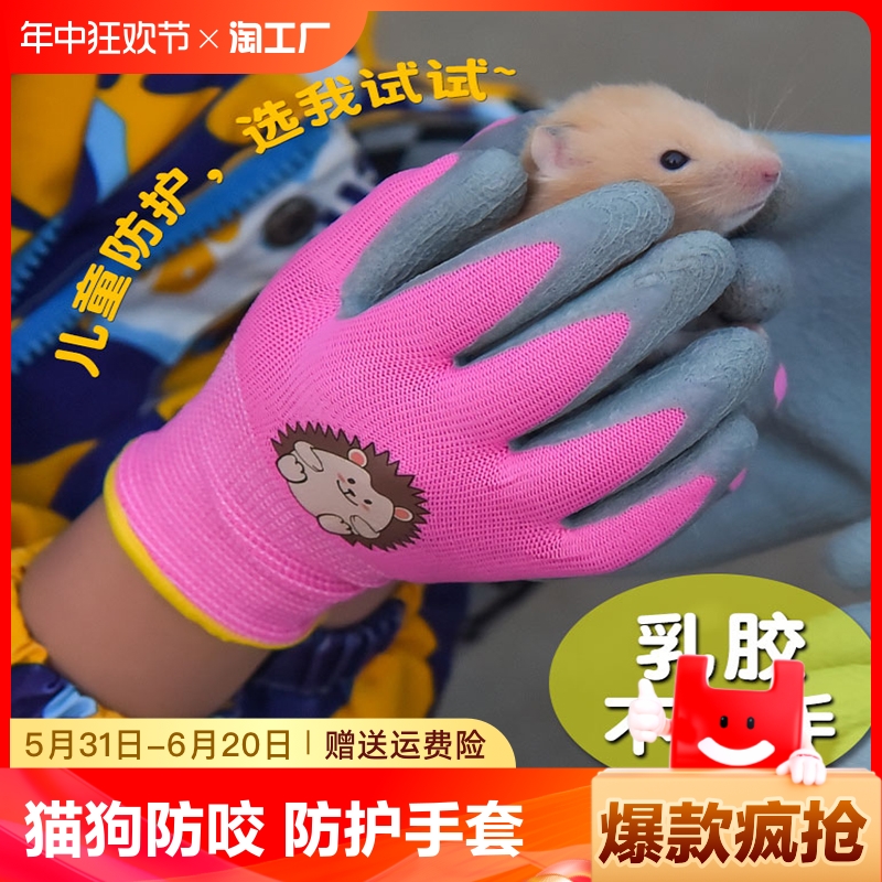 小宠物洗澡手套专用仓鼠鹦鹉兔子防抓防咬伤防护成人乳胶耐用赶海