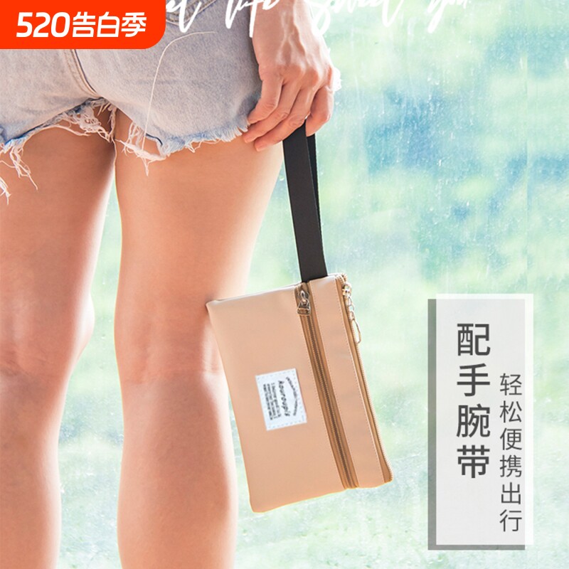 韩系ins风双分区收纳包大容量便携化妆包旅行随身袋多功能零钱包