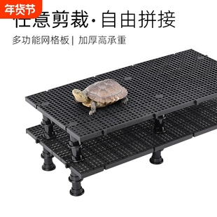 鱼缸盖板防跳网透明黑白色网格板加密隔离网隔板底滤板水族箱底板