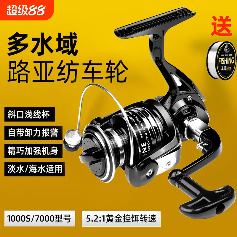 不锈钢纺车轮路亚远投全金属