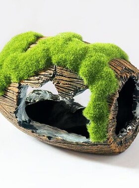 鱼缸装饰水族箱造景装饰石头布景树脂假山小桥虾窝鱼儿酒桶躲避屋