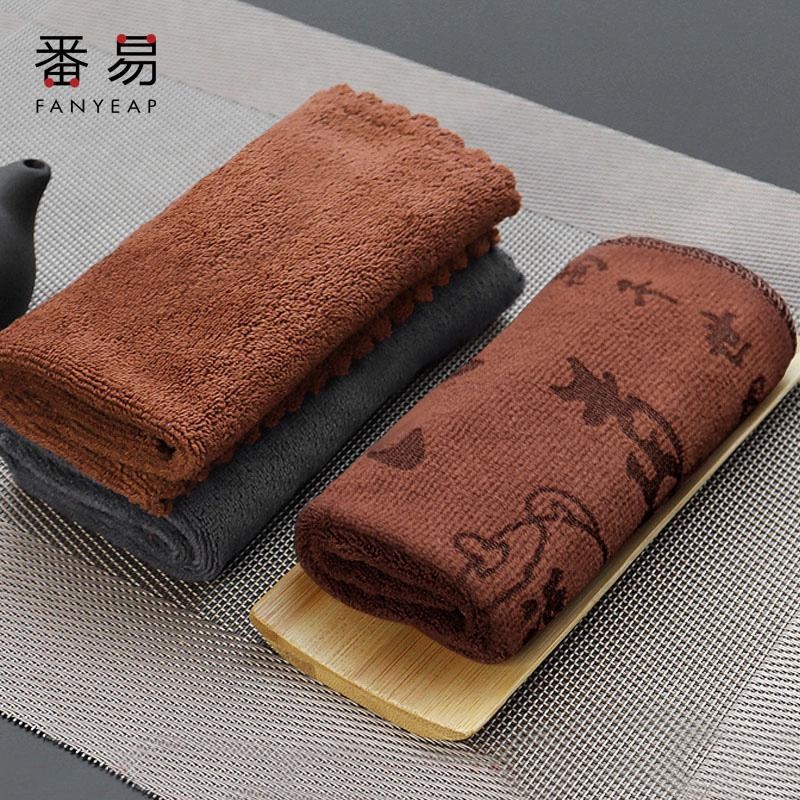 茶巾A1pf0-茶具配件功夫茶布吸水毛巾茶台垫方形茶几桌布抹布