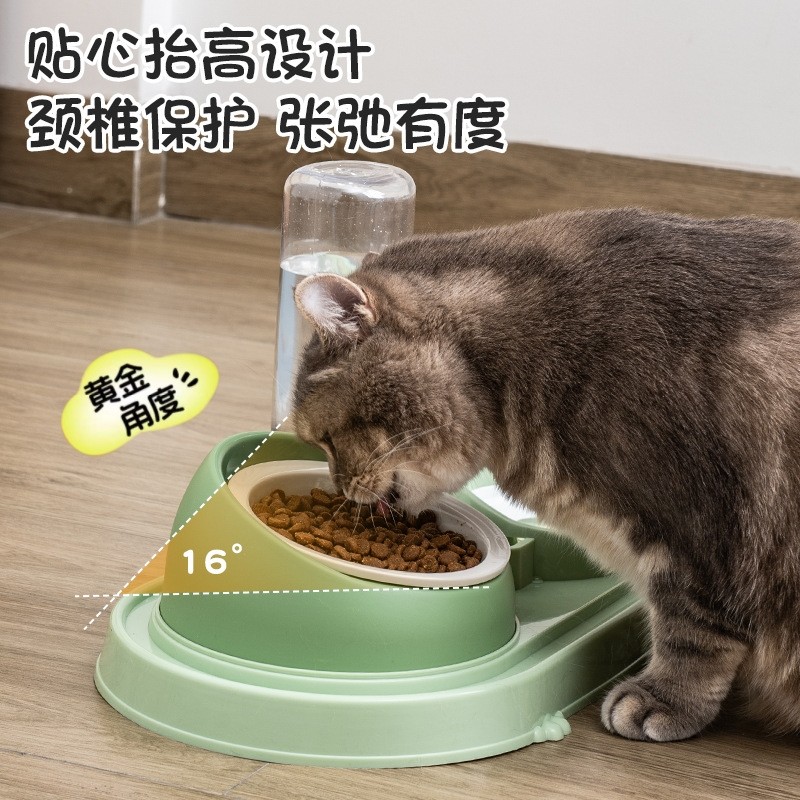猫碗小型犬食盆防打翻自动饮水三合一慢食碗陶瓷猫碗防噎不锈钢碗,宠物/宠物食品及用品,猫狗碗/慢食碗,淘宝优惠券,粉丝福利购,淘宝优惠卷