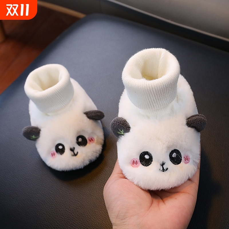 婴儿鞋袜冬季加绒宝宝鞋子新生儿脚套男女幼儿棉鞋袜子鞋0到6个月