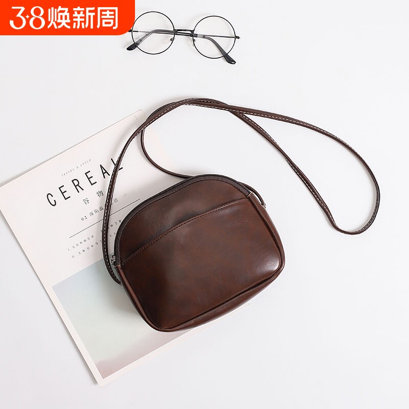 小众设计高级软皮包ins学生小包女迷你百搭单肩斜挎包包红色黑色