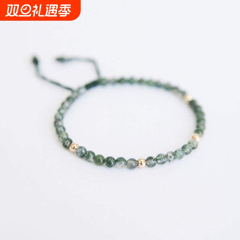 ins韩版时尚手串水草玛瑙手链纯可调节随心手链可抽拉绳男女手串