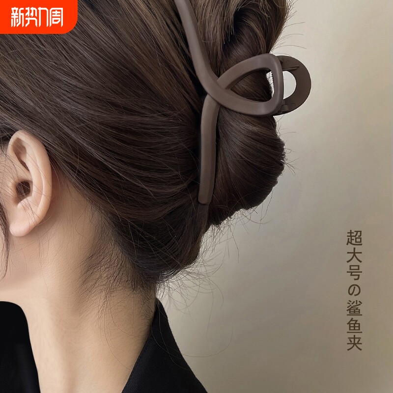 清爽一夏~豹纹盘发抓夹高级感发夹女后脑勺大号时尚鲨鱼夹子头饰