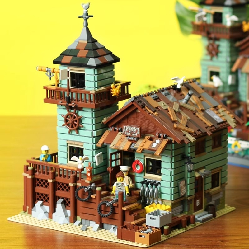 渔夫小屋兼容乐高积木街景城市建筑模型高难度巨大型拼装玩具女孩