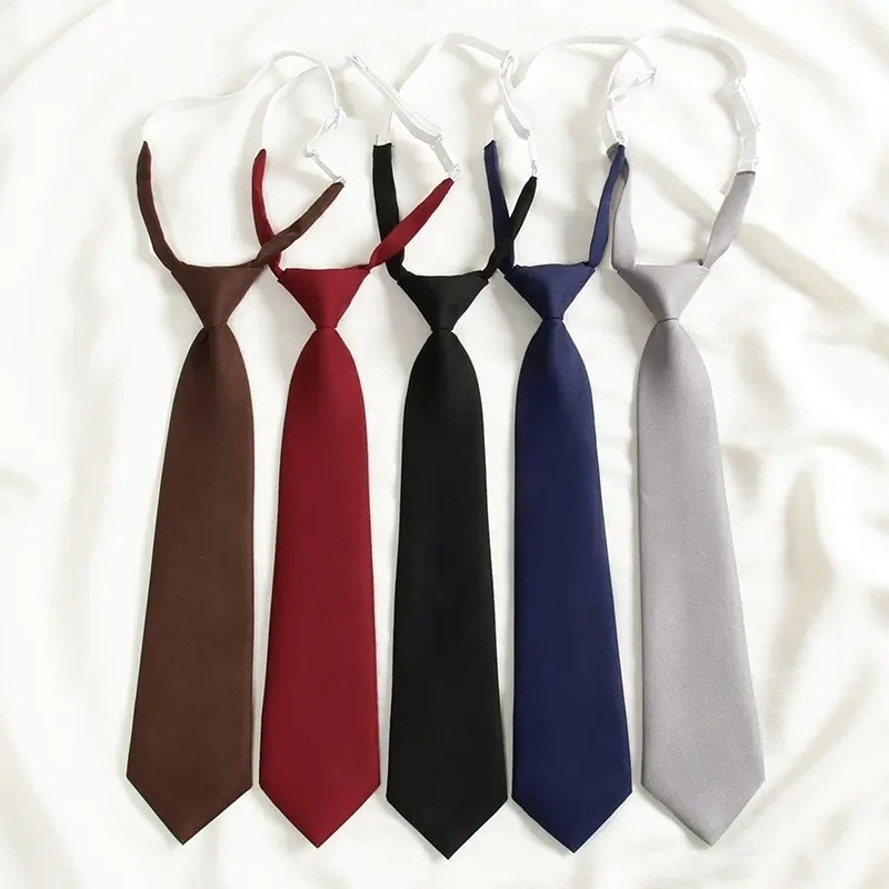 日系jk领带女学院风懒人免打黑色红色学生休闲灰色小领带衬衫领结
