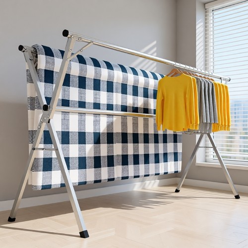 加粗不锈钢晾衣架免安装厂家直营