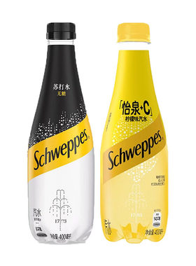 可口可乐怡泉C柠檬汽水无糖苏打水汤力水400ml瓶装气泡指南