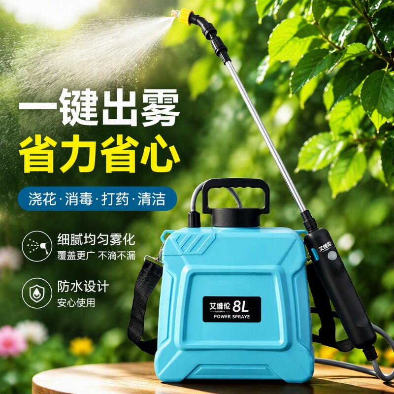 农用电动喷雾器小型新款家用浇花喷壶喷水枪抽水消毒打药神器自动