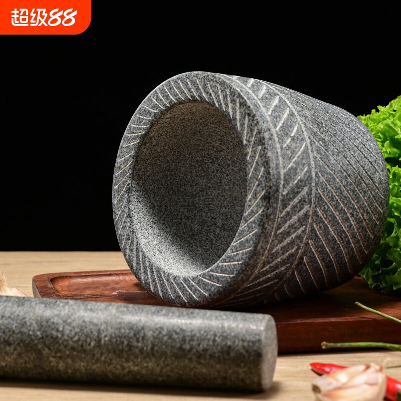 研磨器剥蒜器压蒜器蒜臼子大号手工原石捣蒜器天然家用石臼捣药罐