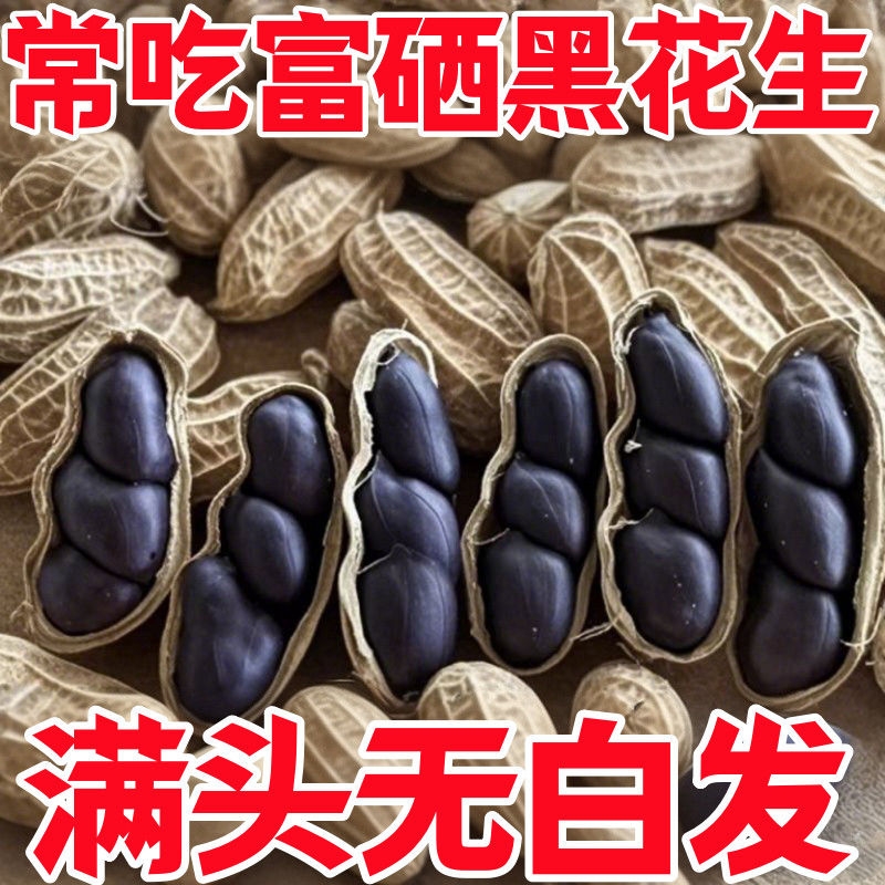 特价】正宗富硒黑花生正品云南黑花生带壳紫衣花生黑衣养胃生花生