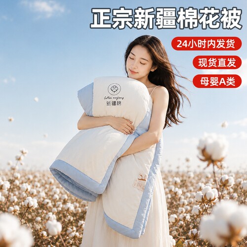 A类新疆棉花夏凉被纯棉可机洗