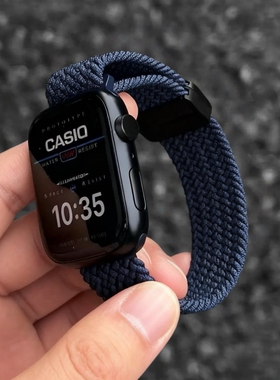 适用iwatch11手表带S11苹果S10手表applewatch10新款S9尼龙8编织磁吸7春夏SE3男高级ultra女运动新年红腕带