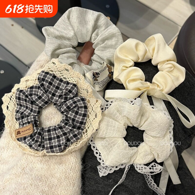 高级感韩系可爱飘带发圈蝴蝶结大肠2025发绳马尾头绳少女半扎发饰
